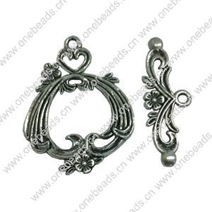 Clasps. Fashion Zinc Alloy jewelry findings.   Loop:39x27mm. Bar:35x13mm. Sold by KG