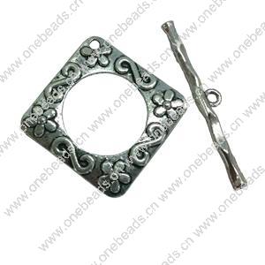 Clasps. Fashion Zinc Alloy jewelry findings.   Loop:49x49mm. Bar:51x8mm. Sold by KG