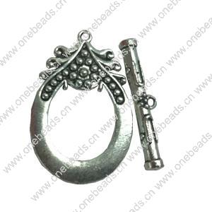 Clasps. Fashion Zinc Alloy jewelry findings.   Loop:60x40mm. Bar:50x10mm. Sold by KG