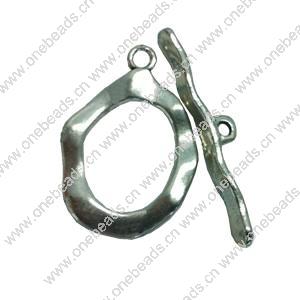 Clasps. Fashion Zinc Alloy jewelry findings.   Loop:33x22mm. Bar:38x8mm. Sold by KG