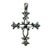 Pendant. Fashion Zinc Alloy jewelry findings. Cross 28x18mm. Sold by Bag
