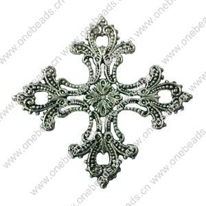 Pendant. Fashion Zinc Alloy jewelry findings. Cross 55x55mm. Sold by Bag