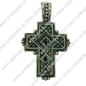 Pendant. Fashion Zinc Alloy jewelry findings. Cross 55x35mm. Sold by PC