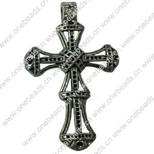 Pendant. Fashion Zinc Alloy jewelry findings. Cross 63x40mm. Sold by PC