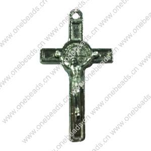 Pendant. Fashion Zinc Alloy jewelry findings. Cross 45x25mm. Sold by Bag