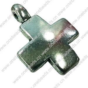 Pendant. Fashion Zinc Alloy jewelry findings. Cross 34x26mm. Sold by Bag