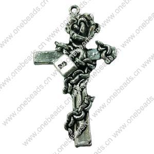 Pendant. Fashion Zinc Alloy jewelry findings. Cross 53x28mm. Sold by PC