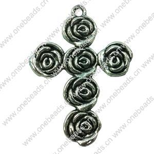 Pendant. Fashion Zinc Alloy jewelry findings. Cross 53x36mm. Sold by PC