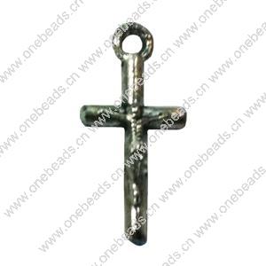 Pendant. Fashion Zinc Alloy jewelry findings. Cross 18x10mm. Sold by Bag