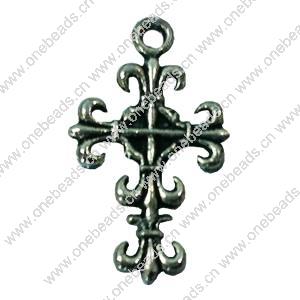 Pendant. Fashion Zinc Alloy jewelry findings. Cross 20x22mm. Sold by Bag