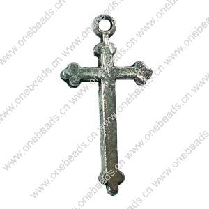 Pendant. Fashion Zinc Alloy jewelry findings. Cross 28x10mm. Sold by Bag