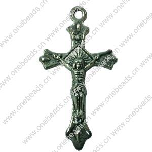 Pendant. Fashion Zinc Alloy jewelry findings. Cross 30x16mm. Sold by Bag