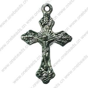 Pendant. Fashion Zinc Alloy jewelry findings. Cross 23x14mm. Sold by Bag