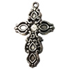 Pendant. Fashion Zinc Alloy jewelry findings. Cross 34x25mm. Sold by Bag