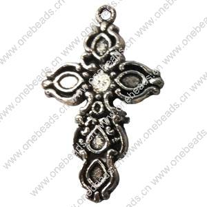 Pendant. Fashion Zinc Alloy jewelry findings. Cross 34x25mm. Sold by Bag