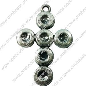Pendant. Fashion Zinc Alloy jewelry findings. Cross 35x23mm. Sold by Bag
