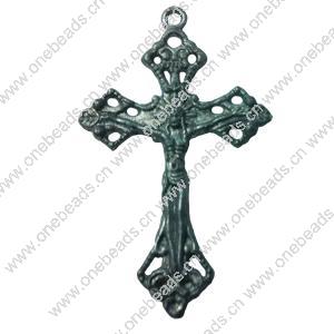 Pendant. Fashion Zinc Alloy jewelry findings. Cross 42x20mm. Sold by Bag