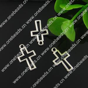 Pendant. Fashion Zinc Alloy Jewelry Findings. Cross 10x17mm. Sold by Bag 