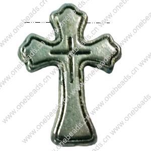 Pendant. Fashion Zinc Alloy jewelry findings. Cross 19x10mm. Sold by Bag