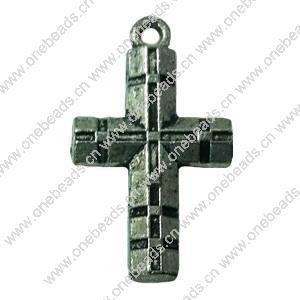 Pendant. Fashion Zinc Alloy jewelry findings. Cross 25x15mm. Sold by Bag
