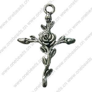Pendant. Fashion Zinc Alloy jewelry findings. Cross 20x10mm. Sold by Bag