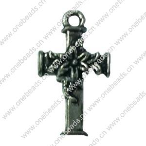 Pendant. Fashion Zinc Alloy jewelry findings. Cross 20x11mm. Sold by Bag