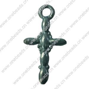 Pendant. Fashion Zinc Alloy jewelry findings. Cross 23x10mm. Sold by Bag