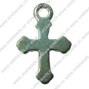 Pendant. Fashion Zinc Alloy jewelry findings. Cross 19x12mm. Sold by Bag