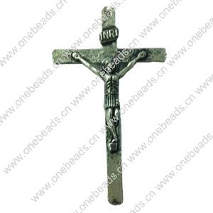 Pendant. Fashion Zinc Alloy jewelry findings. Cross 40x32mm. Sold by Bag