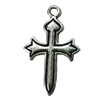 Pendant. Fashion Zinc Alloy jewelry findings. Cross 25x15mm. Sold by Bag
