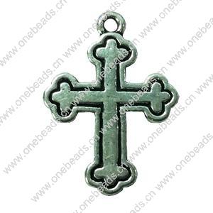 Pendant. Fashion Zinc Alloy jewelry findings. Cross 24x15mm. Sold by Bag