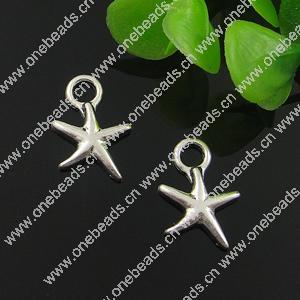Pendant. Fashion Zinc Alloy Jewelry Findings. Star 12x17mm. Sold by Bag
