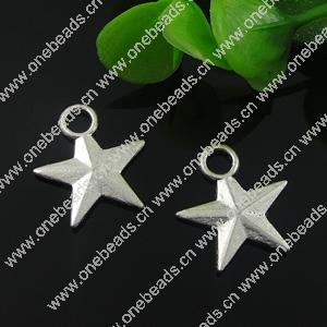 Pendant. Fashion Zinc Alloy Jewelry Findings. Star 15.5x17mm. Sold by Bag 