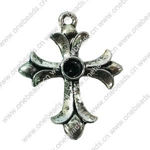 Pendant. Fashion Zinc Alloy jewelry findings. Cross 27x20mm. Sold by Bag