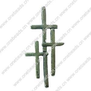 Pendant. Fashion Zinc Alloy jewelry findings. Cross 28x15mm. Sold by Bag