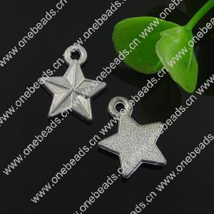 Pendant. Fashion Zinc Alloy Jewelry Findings. Star 13x15mm. Sold by Bag