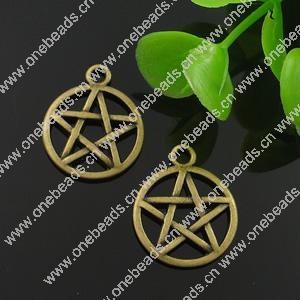 Pendant. Fashion Zinc Alloy Jewelry Findings. Star 20x16.5mm. Sold by Bag