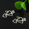 Pendant. Fashion Zinc Alloy Jewelry Findings. Heart 19x12mm. Sold by Bag
