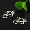 Pendant. Fashion Zinc Alloy Jewelry Findings. Heart 19x12mm. Sold by Bag