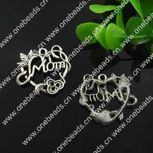 Pendant. Fashion Zinc Alloy Jewelry Findings. Heart 24.5x26mm. Sold by Bag