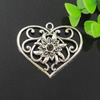Pendant. Fashion Zinc Alloy jewelry findings. Heart  38x44mm. Sold by Bag
 