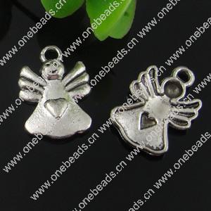 Pendant. Fashion Zinc Alloy jewelry findings. Angel 20x14mm. Sold by Bag