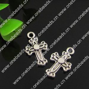 Pendant. Fashion Zinc Alloy jewelry findings. Cross 20x12mm. Sold by Bag