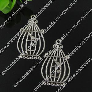 Pendant. Fashion Zinc Alloy jewelry findings. Birdcage 34x20mm. Sold by Bag