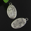 Pendant. Fashion Zinc Alloy jewelry findings. Flat oral 14x25mm. Sold by Bag