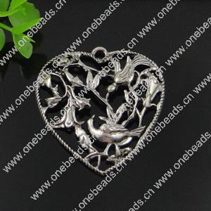 Pendant. Fashion Zinc Alloy jewelry findings. Heart 51x50mm. Sold by PC