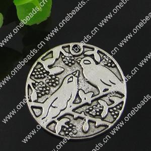 Pendant. Fashion Zinc Alloy jewelry findings. Flat Round  128mm. Sold by Bag