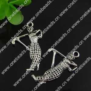 Pendant. Fashion Zinc Alloy jewelry findings. People 30x19.5mm. Sold by Bag