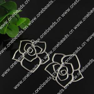 Pendant. Fashion Zinc Alloy jewelry findings. Flower 34x37mm. Sold by Bag