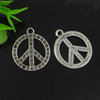 Pendant. Fashion Zinc Alloy jewelry findings. Peace 24.5x29mm. Sold by Bag
